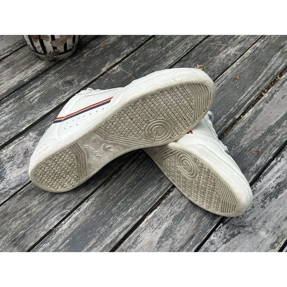 Adidas Continental 80 Pride Off-White Mens Size 11 Athletic Lace Sneakers EF2318